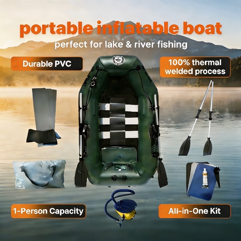 Fishing Boat Inflatable - 1-persoons visboot, goedkope opblaasbare roeikayak, draagbare